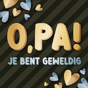 Grappige vaderdagkaart met hartjes voor een vader & opa 