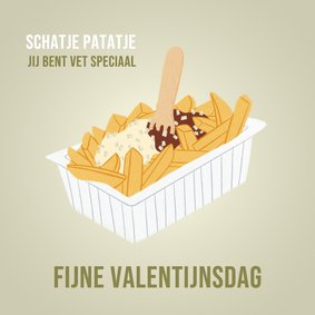 Grappige valentijnskaart patatje speciaal