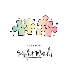 Grappige valentijnskaart perfect match met puzzelstukjes