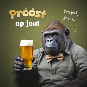 Grappige verjaardagskaart man bier proost