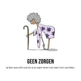 Grappige verjaardagskaart tenen aanraken