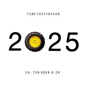 Grappige zakelijke kerstkaart agrarische sector tractor 2025