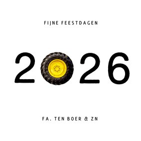 Grappige zakelijke kerstkaart agrarische sector tractor 2026