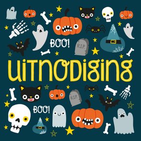 Halloween uitnodiging met illustratie