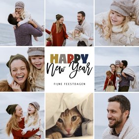 Happy New Year kerstkaart collage