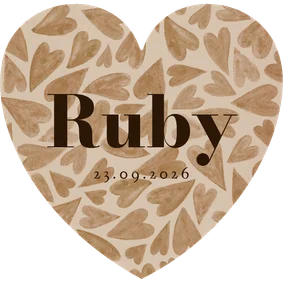 Hartvormige kaart stijlvol watercolor hartjes bruin