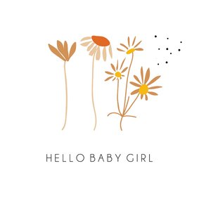 Hello baby girl schattige bloemetjes 