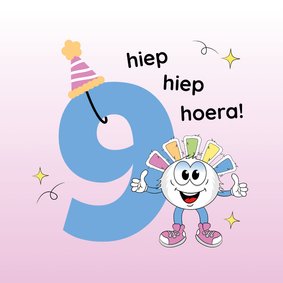 Hiep hiep hoera 9 jaar verjaardagskaartjes