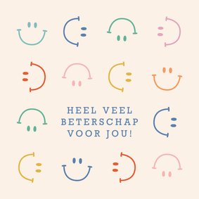 Hip beterschapskaartje met smileys