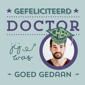 Hip felicitatie kaartje voor doctor promovendus