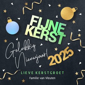 Hippe kerstkaart met kerstwensen 2025