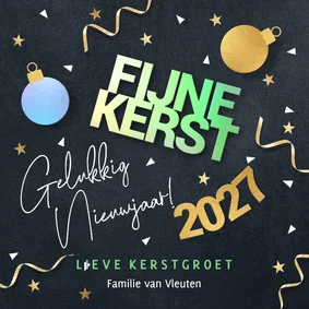 Hippe kerstkaart met kerstwensen 2027