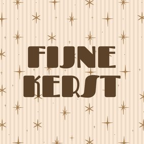 Hippe kerstkaart streepjes met sterren fijne kerst beige