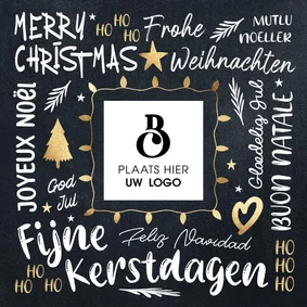 Hippe kerstkaart voor internationaal bedrijf met logo