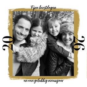 Hippe nieuwjaarskaart met foto en 2026