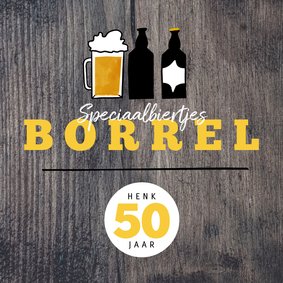 Hippe Uitnodiging Houtlook speciaal biertjes borrel