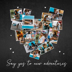 Hippe vakantiekaart collage met veel foto's