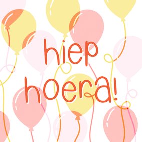 Hippe verjaardagskaart ballonnen typografie