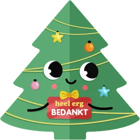 Hippe zakelijke bedankt kerstkaart met kerstboompje