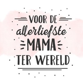 Hipper moederdag handlettering kaart - liefste mama 