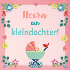 Hoera een kleindochter! bloemen