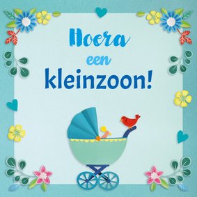 Hoera een kleinzoon! bloemen