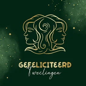 Horoscoop verjaardagskaart tweelingen sterrenbeeld jarige