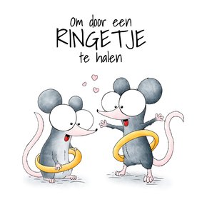 Huwelijksfelicitatie muisjes - Om door een ringetje te halen
