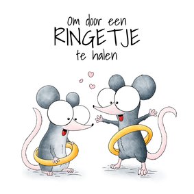 Huwelijksfelicitatie muisjes - Om door een ringetje te halen