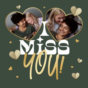 i miss you kaart hartjes foto's goud