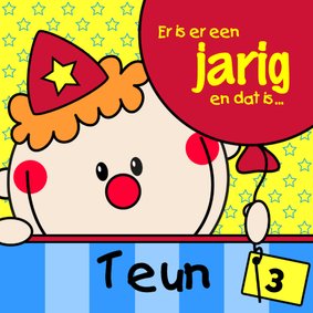 Jarig clowntje met een ballon