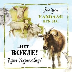 Jarig vandaag ben jij het bokje