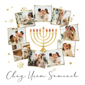 Joods Chag Urim Sameach fotocollage negen foto's