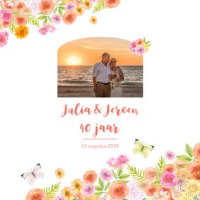 Jubileum aquarel bloemen