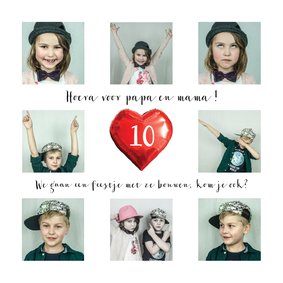 Jubileum fotocollage met afbeelding  folie hart