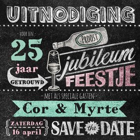 Jubileum stempel krijt drankje