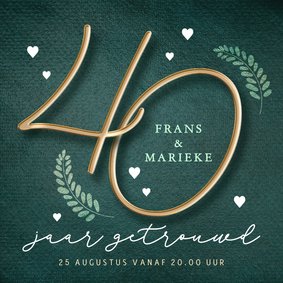 Jubileum uitnodiging stijlvol getal 40 jaar