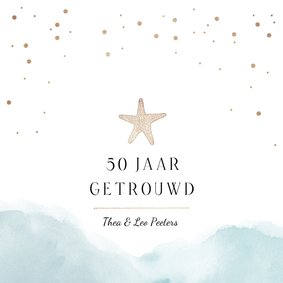 Jubileumfeest summer chique waterverf goud zeester