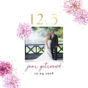 Jubileumkaart 12,5 jaar dahliabloemen