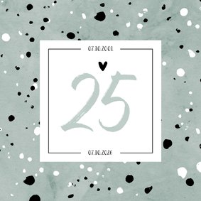 Jubileumkaart 25 jaar huwelijk groen stijlvol en hip