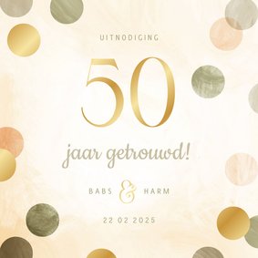 Jubileumkaart 50 jaar aanpasbaar met confetti