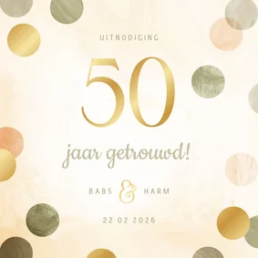 Jubileumkaart 50 jaar aanpasbaar met confetti