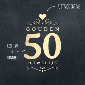 Jubileumkaart 50 jaar krijtbord