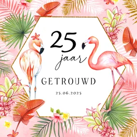 Jubileumkaart flamingostel