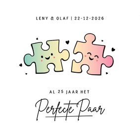 Jubileumkaart het perfecte paar puzzelstukjes