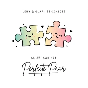 Jubileumkaart het perfecte paar puzzelstukjes