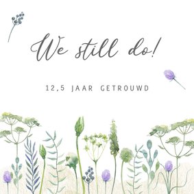 Jubileumkaart huwelijk veldbloemen