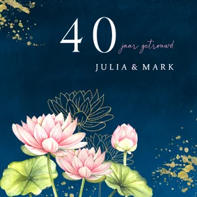 Jubileumkaart lotusbloemen
