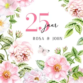 jubileumkaart uitnodiging rozen