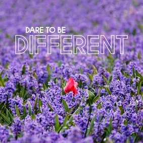 Kaart dare to be different hyacinten en tulp eigen bedrijf